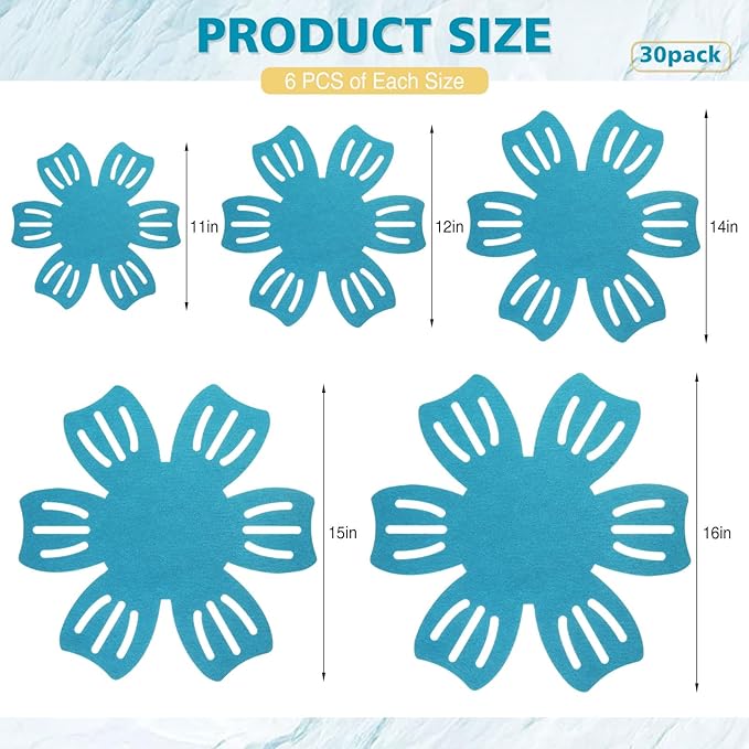 Nuogo 30 Pieces Pan Pot Protectors for Stacking 5 Different Size Max 16" Felt Pan Liners Protector Pad Anti Slip for Protecting and Dividers Stacking Separators(Teal)