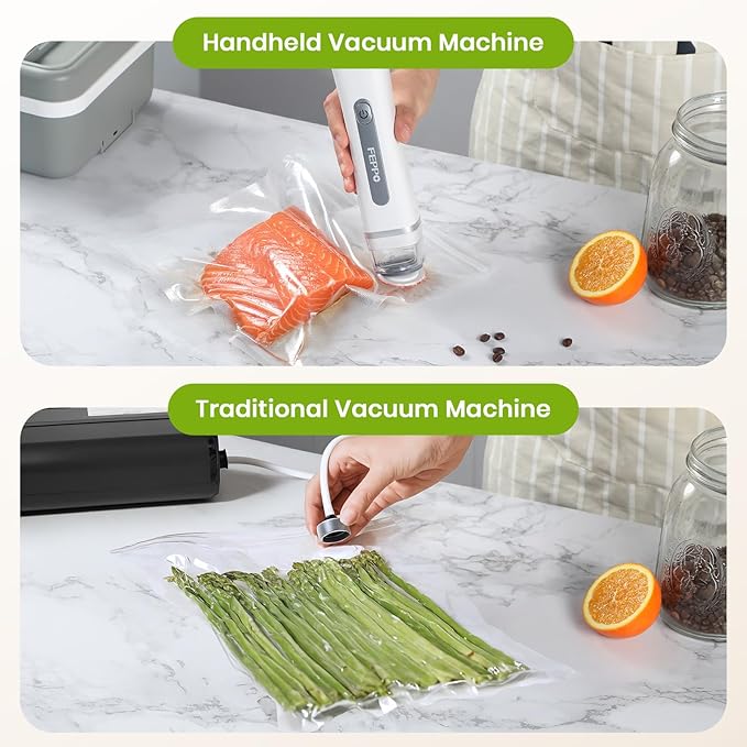 FEPPO Vacuum Sealer Bags for Food, 30 PCS 8.3"×8.7" Reusable Vacuum Seal Bags with Air Valve for Food Storage, Ideal for Freshness Preservation