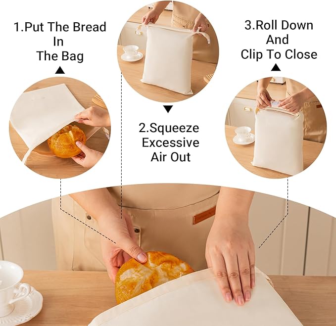 Reusable Beeswax Bread Bags for Homemade Bread & Sourdough, 2 Pack XL 17×13 in Natural Cotton Beeswax Lined Bread Storage Bags, Freezer-Friendly Food Storage to Keep Bread Fresh Longer