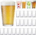 Patelai 24 Set Pint Beer Glasses Set 16 oz Pint Glasses Drinking Made for Beverages, Juice, Cocktail, Highball Drinking Tumbler Glass Design for Home Dining, Bars, Pubs and Parties & Dishwasher Safe