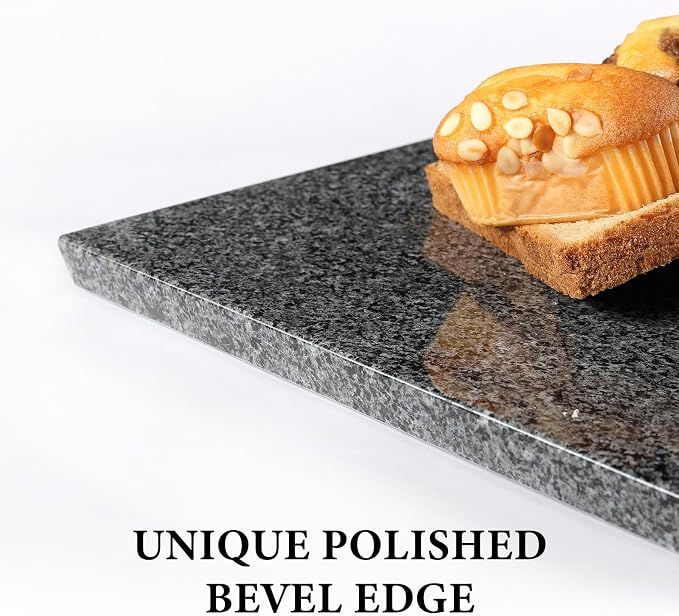 Koville Natural Granite Cutting Board for Kitchen, 16x20inch Extra Large Hand Crafted Stone Slab for Cheese, Charcuterie, Pastry Board - Wedding Gift, House Warming Gift