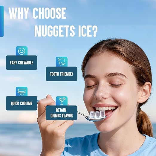 INOVIVA Nugget Ice Makers Countertop – 6 Mins Fast Ice Production, FLASHCHILL™, 26.5 LBS/Day, Self-Cleaning, Compact Portable Design, Ideal for Home, Office & Parties