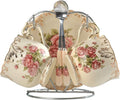 YOLIFE Tea Cup and Saucer Set of 2, 8 oz Vintage Ivory Porcelain Tea Cups Set with Stand, Teacup Saucer Set - Pink Rose with Gold Leaves