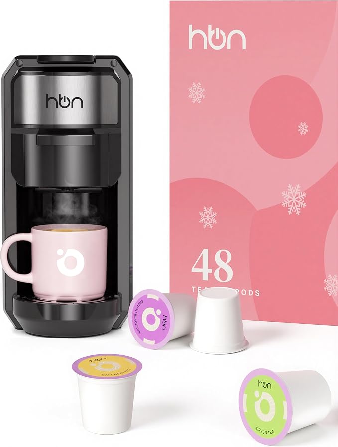 HBN 3-in-1 for Nespresso Capsule & K-Cup Pods & Ground Coffee Multi Coffee Maker + Tea 48-Count Sampler Variety Pack