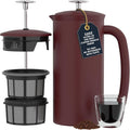 ESPRO Pro P7 French Press Coffee Maker - Double-Walled Stainless Steel Insulated with Micro-Filter - Cranberry, 32oz