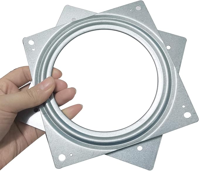 6Inch Lazy Susan Hardware, 6Pack Square Rotating Bearing Plate, 500lbs Capacity Lazy Susan Turntable Bearing for for Serving Trays, Kitchen Storage Racks, Craft Table, Zinc Plated Steel Swivel Plate