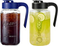 Mason Jar Pitcher - Airtight & Leakproof Glass Pitcher with Lid, Perfect for Breastmilk, Cold Brew, and Sun Tea, 2 Quart (64 oz) Mason Jar with Pour Spout Lid