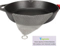 Cast Iron Cleaner & Chainmail Skillet Scrubber - 40''x40'' 3.8mm Small Ring, 316L Stainless Steel Interlocking Mesh Sheet, Flexible Chainmail Panel, Fine Linked Ring Fabric, Woven Ring Net