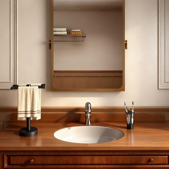 YUMORE Hand Towel Holder Stand Free Standing Countertop Towel Rack Hanger for Bathroom Kitchen