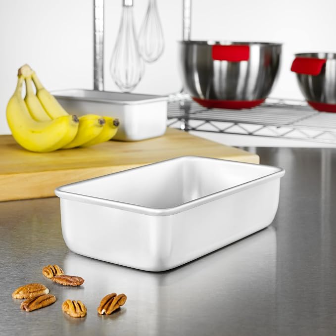 Fat Daddio's Bread Pan Anodized Aluminum, 9 x 5 x 2.75 Inch, Set of 2, Silver