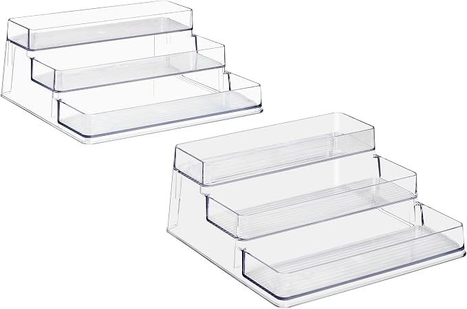 Sorbus Premium 3-Tier Spice Rack Organizer - Acrylic Spice Organization for Cabinet, Multipurpose Shelf - Durable Spice Organizer for Kitchen, Pantry, Room, Office & Countertop - 2 Pack