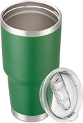 30 oz Tumbler with Lid Stainless Steel Tumblers Vacuum Insulated Cup Reusable Powder Coated Travel Mug Double Wall Leak Proof Portable Cups Keep Cold Drinks for 12 Hours, Dark Green, 1 Pack
