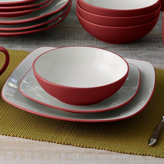 Noritake Colorwave Raspberry 4-Piece Square Place Setting, Service for 1