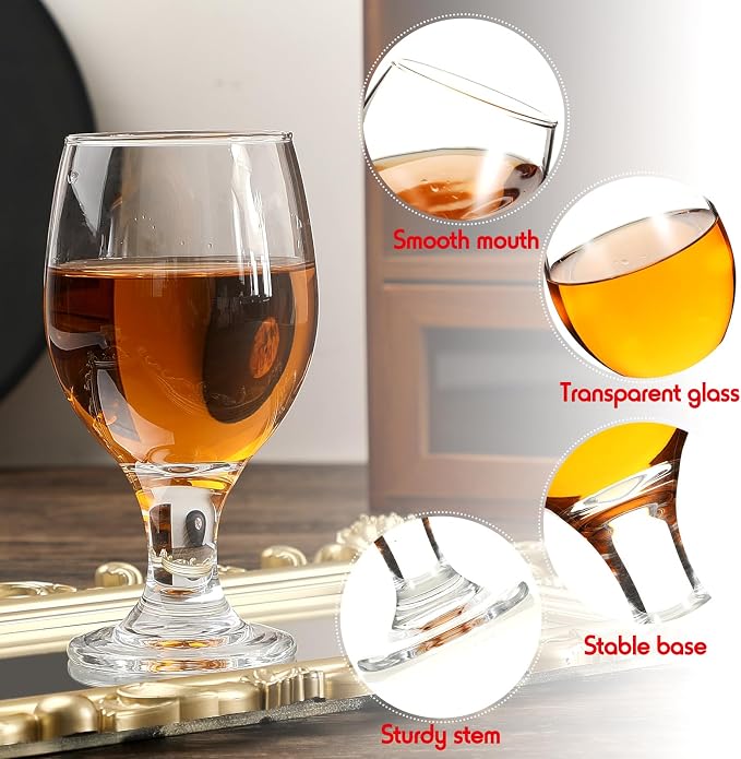 Patelai Set of 48 Water Goblet, 13.5 oz Clear Drinking Glasses Bulk Dishwasher Safe, Stemmed Water Glass for Juice Wine Beer Tea Sangria Cold Beverages, Reusable Glassware for Home Party Restaurant