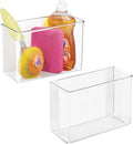 iDesign Adhesive Organizer Bin - Damage-Free Hanging for Kitchen, Bathroom, or Office - Set of 2 - Clear