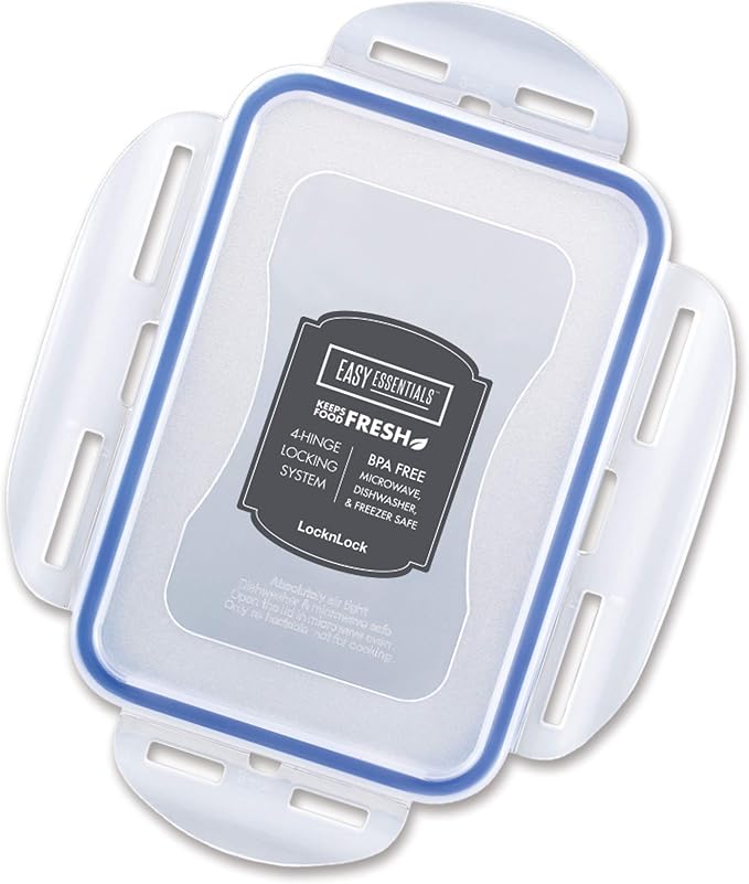 LOCK & LOCK Easy Essentials Food Storage lids/Airtight containers, BPA Free, 10 Piece - Square, Clear (Pack of 3)