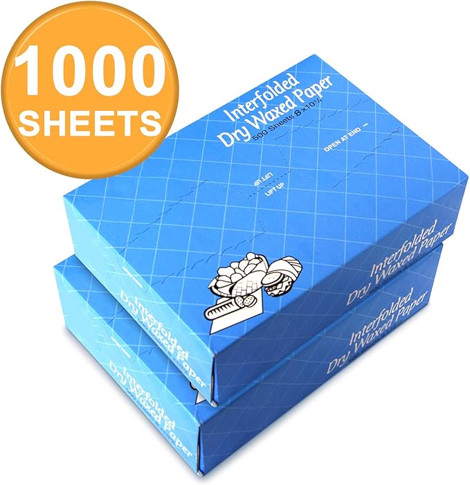 Fit Meal Prep 1000 Sheets 8 x 10.75” Dry Wax Paper Sheets for Food, Greaseproof Sandwich Wrapping, Interfolded Deli Wax Paper for Fries, Burgers, Food Basket, Made in USA