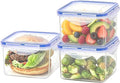 KIGI Square Food Storage Containers with 4-Sided Locking Lid, 30.4 OZ, Leak proof, Ideal for Lunch and Meal Prep, BPA-Free Plastic, 6-Piece, 3.75 Cup