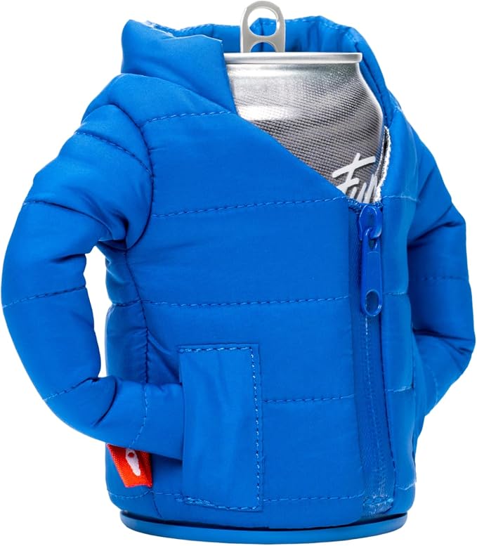 Puffin - The Puffy Jacket - Insulated 12 oz Can Cooler I Beer Bottle & Soda Can Insulator, Keep Drinks and Beverages Cold - Varsity Blue