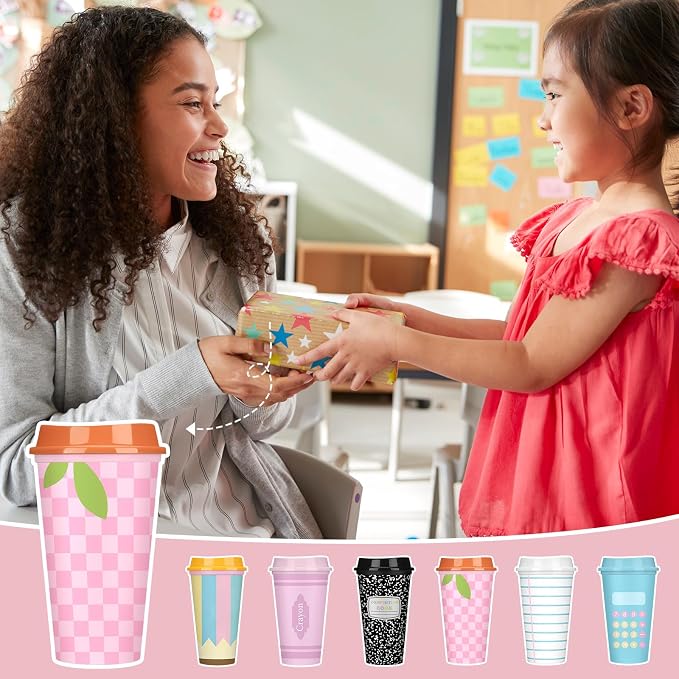Skylety 12 Pcs Back to School Teachers Gifts Teacher Appreciation Gifts Teacher Deals Bulk Reusable Plastic Coffee Cup with Lid for First Day of School Party Decorations (Pastel)