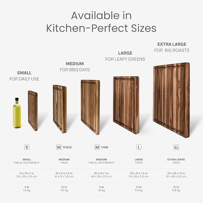 Teakhaus Carving Board and EON Cutting Board Oil Set - Extra Large (XL) Teak Wood Cutting Board with Juice Groove & Food-Grade Mineral Oil - 24”L x 18”W x 1.5” Thick - FSC Certified