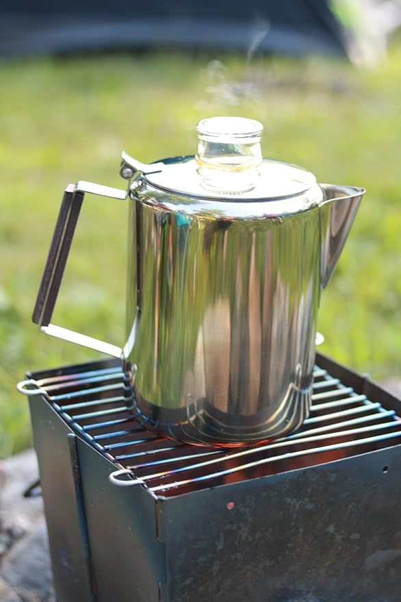 Tops 55705 Rapid Brew Stovetop Coffee Percolator, Stainless Steel, 2-12, 12-Cup, No Color