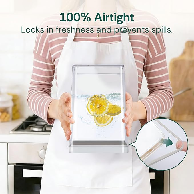 Airtight Food Storage Container Set 5Pcs, Pop Lid & BPA-Free Stackable Kitchen Containers for Pantry Organization, Cereal, Flour, Rice & Snack Storage (0.74qt, 1.96qt*2, 3.06qt, 4.07qt)