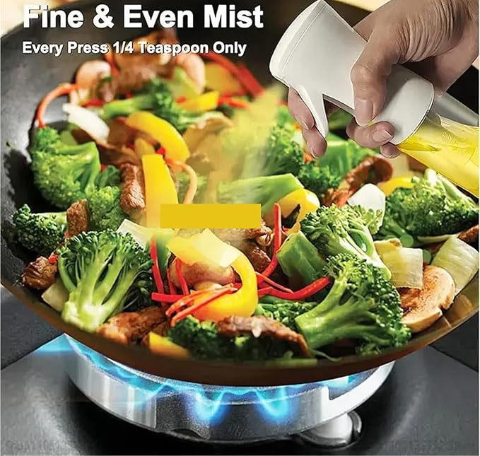 Oil Sprayer, 2PCS 200/300/500ml Oil Sprayer Bottle Kitchen Cooking Dispenser Fitness Fat Loss Camping BBQ Vinegar Sauce,for Kitchen, Air Fryer(200ml black)
