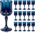 Ciaell 24PCS Blue Plastic Wine Glasses - 7 Oz Plastic Goblets for Party - Blue Vintage Drinking Glasses - Disposable Water Goblets Set for Wedding, Bar, Wine, Beer, Juice