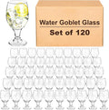 Patelai Set of 120 Water Goblet, 13.5 oz Clear Drinking Glasses Bulk Dishwasher Safe, Stemmed Water Glass for Juice Wine Beer Tea Sangria Cold Beverages, Reusable Glassware for Home Party Restaurant