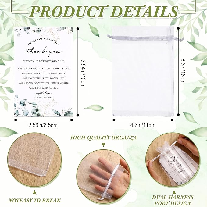 Sliner 24 Set Wedding Favors for Guests Bulk 2oz Acrylic Take a Shot We Tied the Knot Shot Glasses with Thank You Cards Organza Bags for Guest Souvenir Wedding Bridal Shower Gifts (Clear,Black)