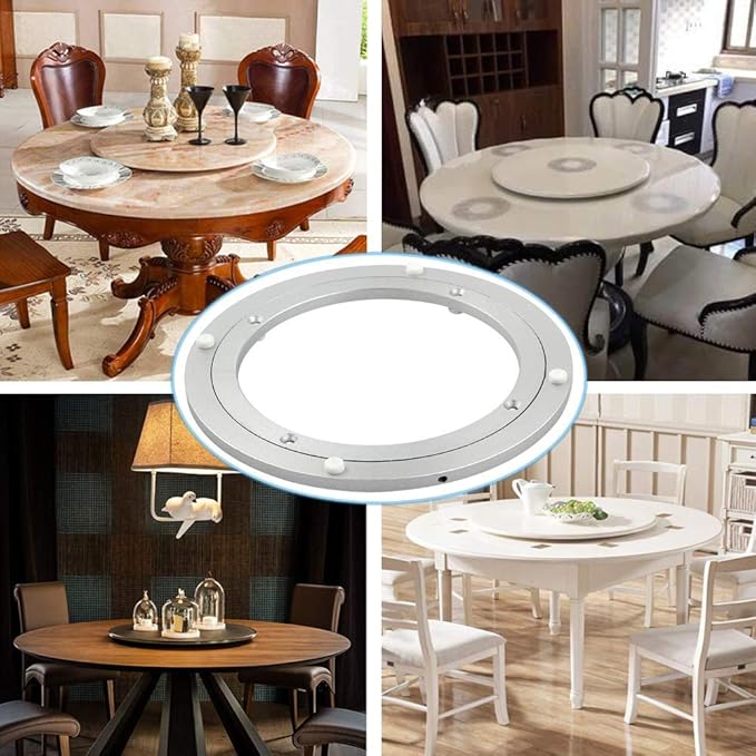 Aluminum Heavy Duty Lazy Susan Rotating Turntable Bearing Swivel Plate Hardware for Dining-Table (4 inch)