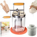 Dazey Butter Churn - Hand Crank Butter Churner- Manual Butter Maker- Beech Wood BUTTER PADDLES INCLUDED. Create Delicious Homemade Butter With Your Own Hand Crank Dazey Butter Churner (Turn N Churn)