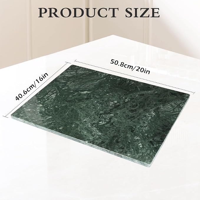 Large Marble Cutting Board for Kitchen 16x20 Inch - Stone Granite Cutting Board | Multi-Functional Marble Pastry Board for Cheese,Charcuterie - Wedding Gift, House Warmingr(Green16 x 20)