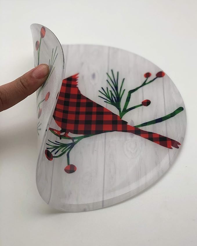 Andreas Silicone Plaid Cardinal 8" Non-Slip Trivet/Pot Holder – Cotton Fabric Encapsulated in Silicone – Heat Resistant to 600°F – Flexible, Dishwasher Safe – Made in The USA, TR-GGCD