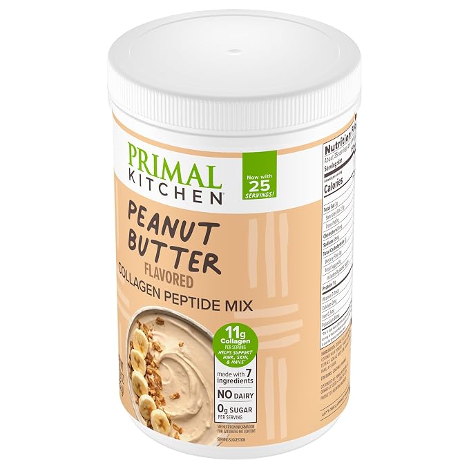 Primal Kitchen Peanut Butter Flavor Collagen Fuel® Drink Mix, Collagen Peptides, No Dairy, 14.3 Ounces