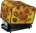 Sunflowers Painting Covers for Toasters 4 Slice,Cute Funny Bread Machine Cover with Handle,Washable Stain Resistant Kitchen Small Appliance Cover Dining Decor