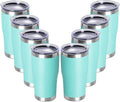 DOMICARE 20oz Tumbler with Lid Stainless Steel Tumblers Bulk, Double Wall Vacuum Insulated Coffee Travel Mug Powder Coated Tumbler, 8 Count (Pack of 1) Light Blue