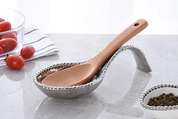Pampa Bay Golden Salerno Titanium-Plated Porcelain Spoon Rest (Silver)