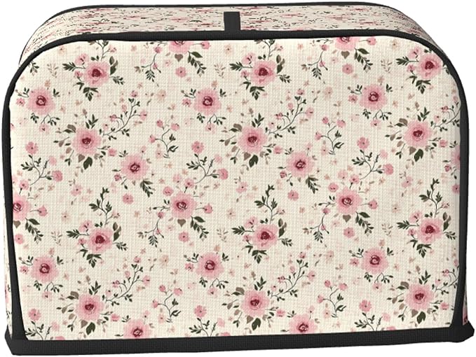 Toaster Cover 2 Slice Flower Botanical Vintage Country Kitchen Small Appliance Covers with Pockets Dust and Fingerprint Protection