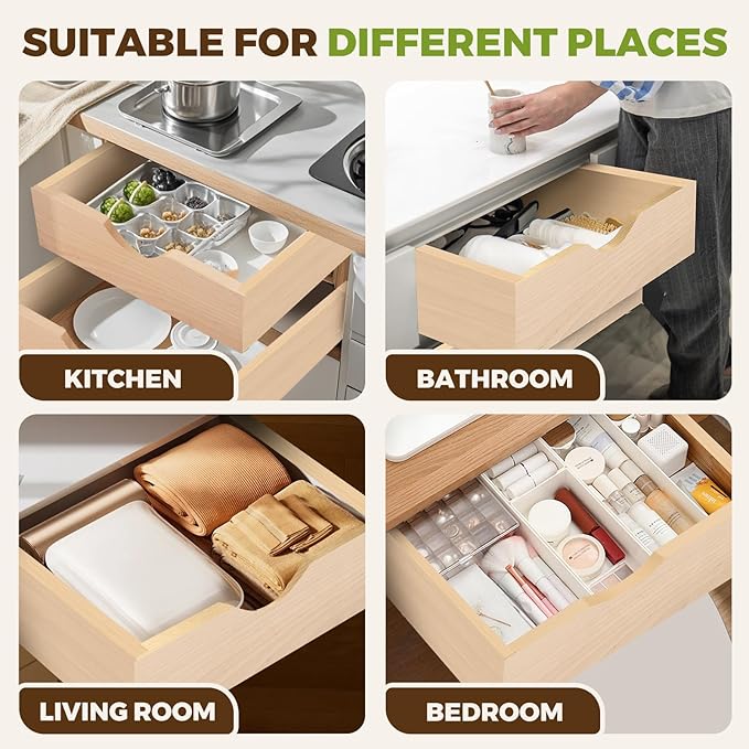 Pull Out Drawers for Cabinet Wood 33" W x 23" D x 4.5" H Slide Out Organizer and Storage Kitchen Cabinet Drawers Slide Out Shelves Pull Out Shelves in Kitchen Pantry Bathroom with Soft Close