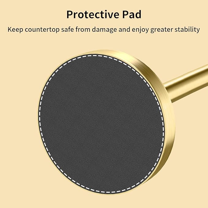 YUMORE Paper Towel Holder Countertop, Paper Towel Holder with Weighted Base Non Slip, Standing Paper Towel Roll Holder for Kitchen Bathroom, Stainles Steel (Gold)