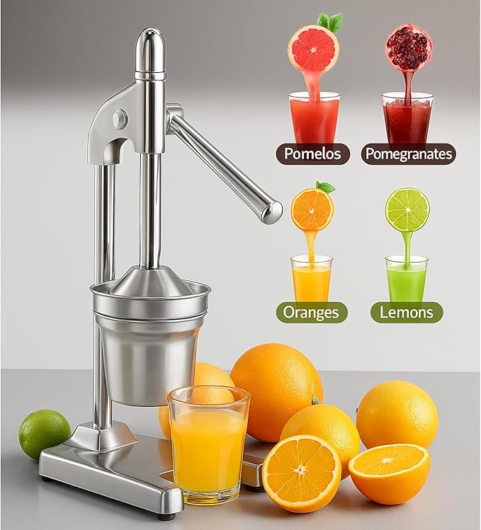 Effective Cast Iron Juicer Hand Press, Heavy Duty Manual Juicer Hand Press Cast Iron, Stainless Steel Lemon Squeezer for Home and Kitchen