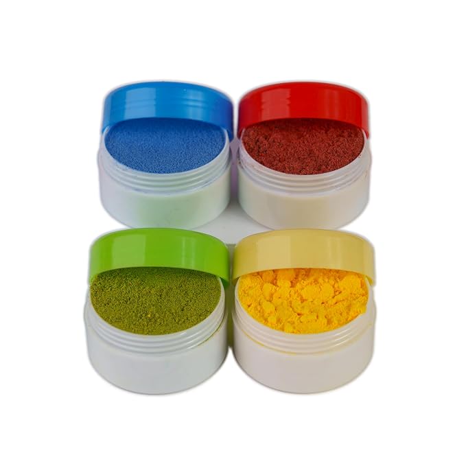 Pixie Dust Natural Food Coloring Powder Set of 4, Red, Yellow, Blue, Green, Dye Free Plant Based Cake Decorating Colors for Icing, Frosting & Drinks, Flavorless, Kosher, Vegan, Non Toxic, .38 oz Each Color 1.5 oz - 44gr