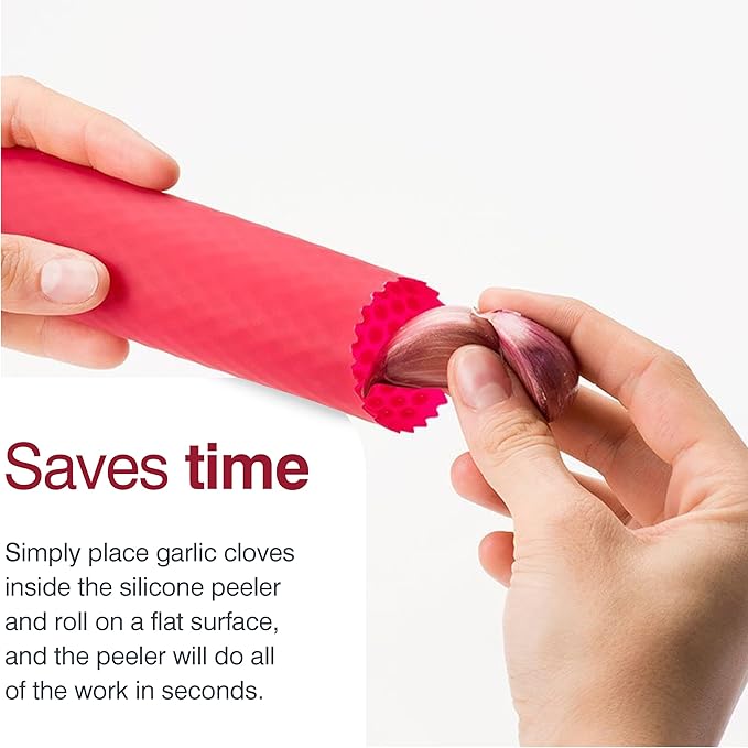 Zyliss Garlic Peeler & Easy Clean Garlic Press - Silicone Garlic Peeler Tube and Garlic Crusher for your Kitchen Accessories - 2 Piece