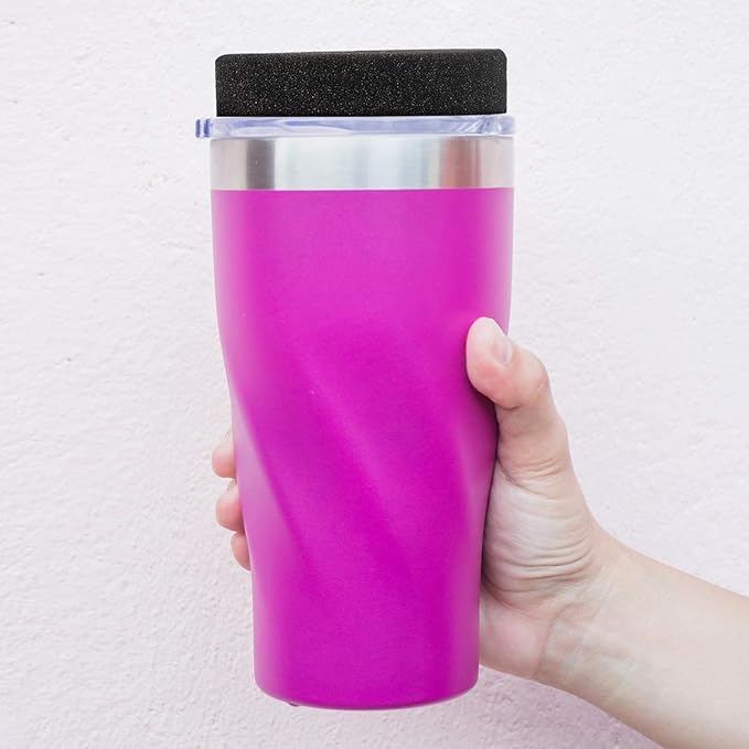 TEHAUX 4Pcs Cylindrical Sponge Foam Inserts 4.7 X 3.5 Inches Black Tumbler Turner Foam for Craft Cup Turner Machine and Water Bottle