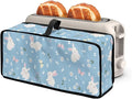 Easter Happy Bunny 2 Slice Slim Toaster Cover Long Slot Easy to Fold and Carry Water- Resistant Dust Covers for Kitchen Appliances with Top Handle Furniture Festival Docor