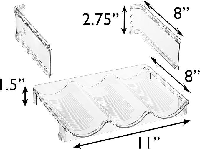 ClearSpace Water Bottle Organizer for Cabinet – Stackable Water Bottle Holder for Cabinet or Wine Rack for Home Organization Storage – Drink Organizer for Fridge, Kitchen Organization, 6 Pack