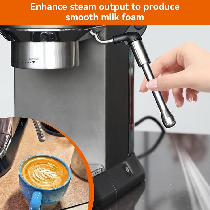 Coffee Machine Steam Nozzle, Stainless Steel Steam Wand Reusable Coffee Maker Tube Nozzle Tip Steam Spout for EC685 Espresso Machine for Home Kitchen Cafe Milk Tea Shop Latte Art