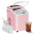 OLIXIS Countertop Ice Maker with Self-Cleaning, Portable Ice Maker Machine with Scoop, 26Lbs/24H, 9 Cubes in 6 Mins, 2 Sizes of Bullet for Home, Kitchen, Office, Pink